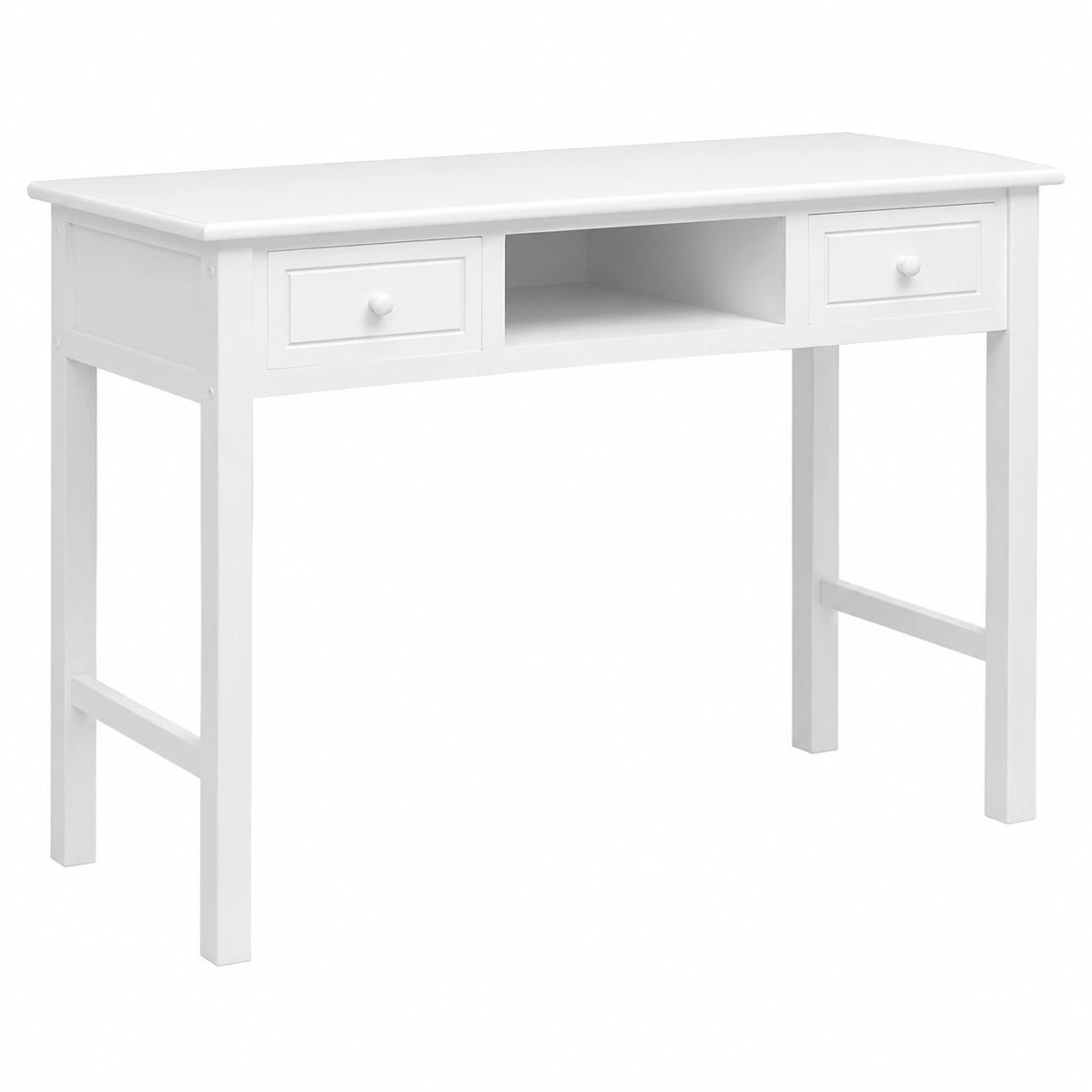 Bureau, en bois massif, coloris blanc, 108 x 45 x 76 cm, pour l’espace de travail