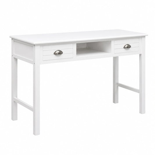 Bureau, avec rangement, avec tiroirs, coloris blanc, 110 x 45 x 76 cm, pour l’espace de travail