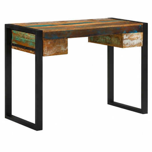 Bureau, avec rangement, avec tiroirs, en acier, 110 x 50 x 77 cm, pour l’espace de travail