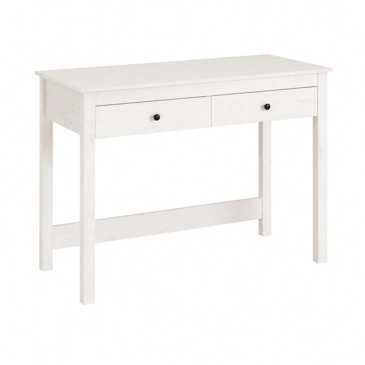 Bureau, avec tiroirs, en bois massif, 100 x 50 x 78 cm, coloris blanc, pour l’espace de travail
