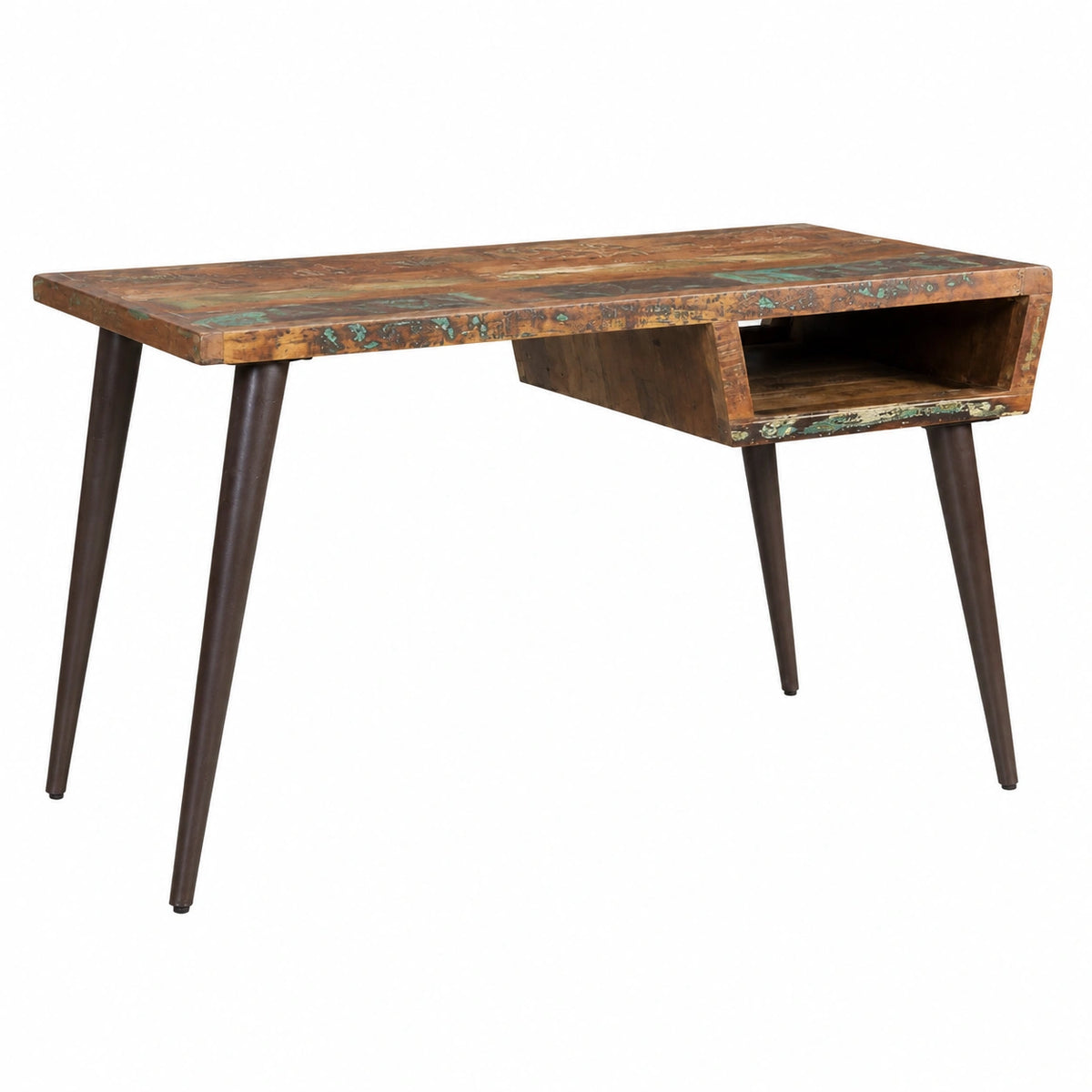 Bureau, avec rangement, en bois massif, 110 x 50 x 80 cm, pour l’espace de travail
