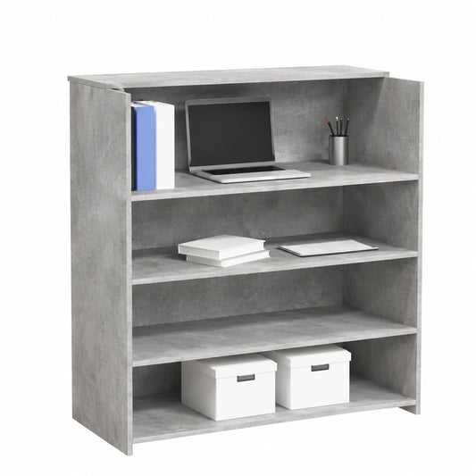 Bureau, avec rangement, coloris gris, 100 x 50 x 103,5 cm, pour l’espace de travail