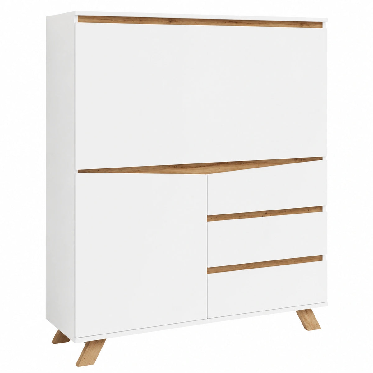Bureau, 120 x 127 x 38 cm, coloris blanc, pour l’espace de travail