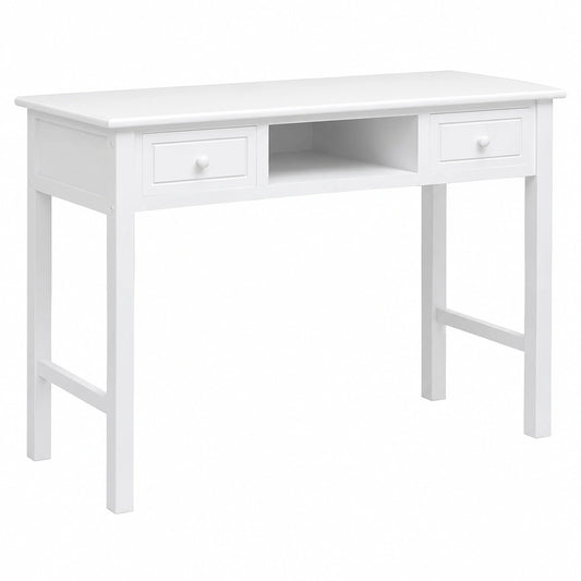 Bureau, en bois massif, coloris blanc, 108 x 45 x 76 cm, pour l’espace de travail