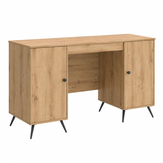 Bureau, en chêne, réglable, avec tiroirs, avec étagères, 142,5 x 50 x 75 cm, pour l’espace de travail