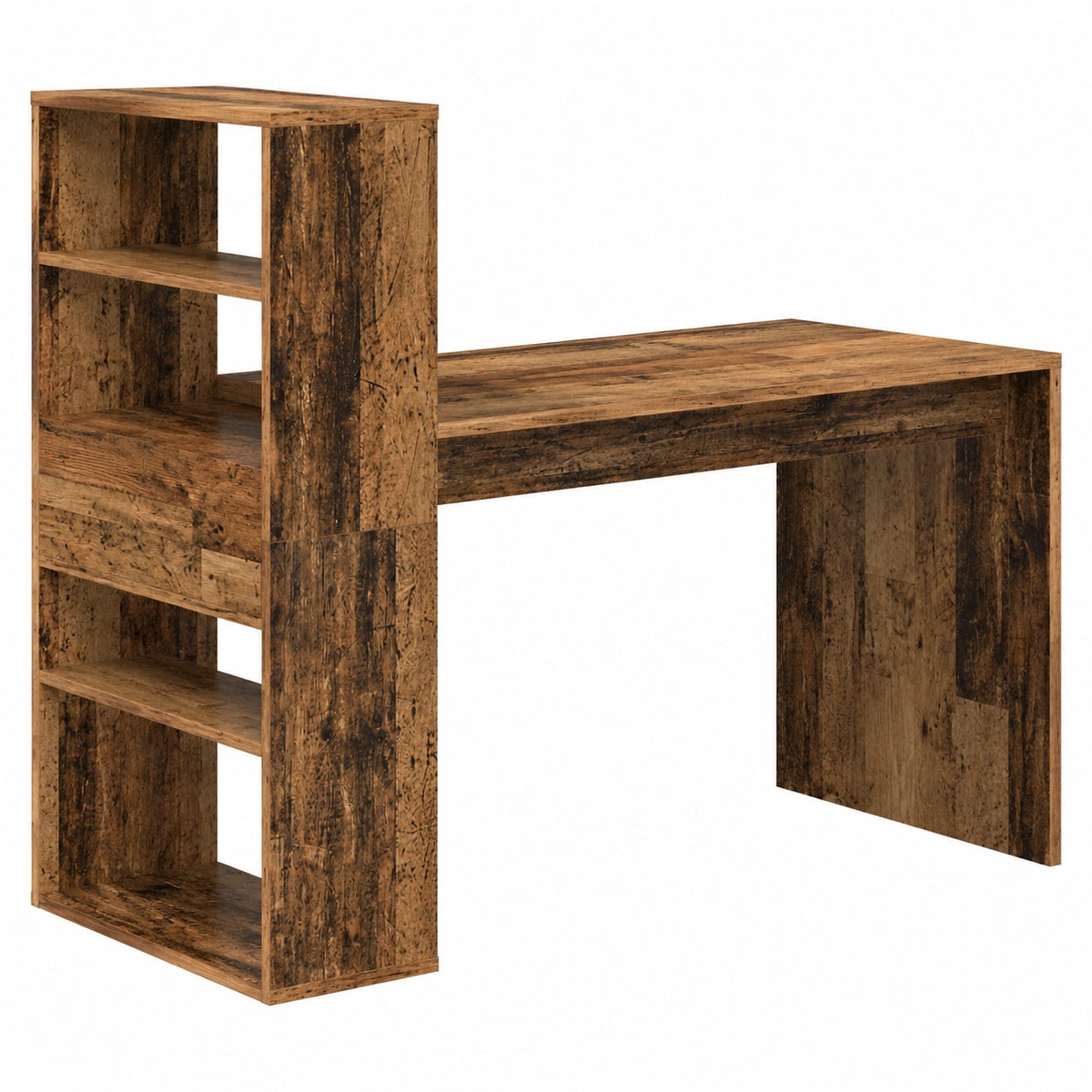 Bureau, avec rangement, avec étagères, 113 x 54 x 120 cm, pour l’espace de travail