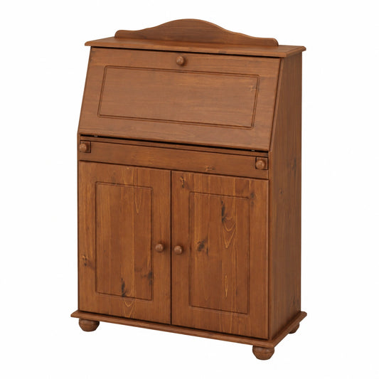 Bureau, pliable, avec rangement, avec étagères, coloris brun, pour l’espace de travail
